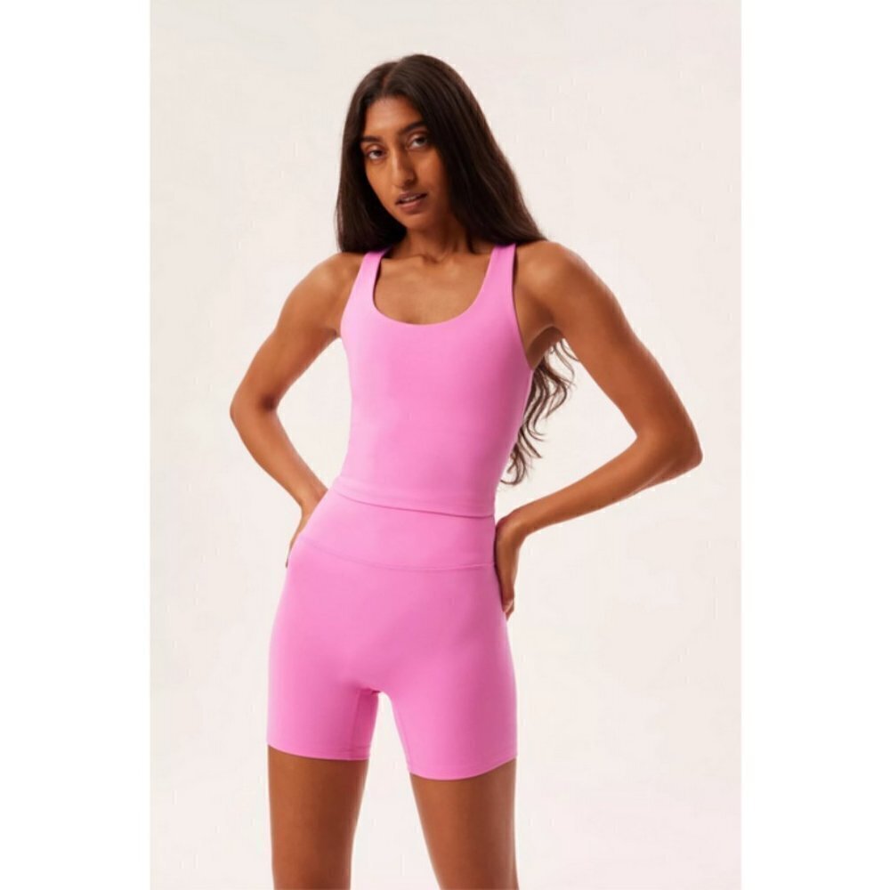💕GIRLFRIEND COLLECTIVE💕 Bella Scoop Neck Tank Top ~ Bubblegum Pink Small S NWT